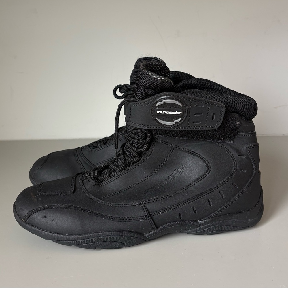 Tourmaster Motorcycle Riding Boots  Black Leather Street Bike Size 10